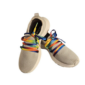 Merrell FLOATECO Shoes Women Cloud Knit Sneakers Lace Grey Rainbow Laces SZ 5.